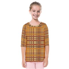 Plaid Pattern Kids  Quarter Sleeve Raglan Tee