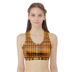 Plaid Pattern Sports Bra With Border by linceazul