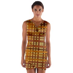 Plaid Pattern Wrap Front Bodycon Dress by linceazul