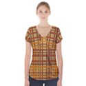 Plaid Pattern Short Sleeve Front Detail Top View1