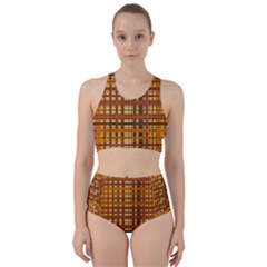 Plaid Pattern Bikini Swimsuit Spa Swimsuit 