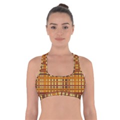 Plaid Pattern Cross Back Sports Bra