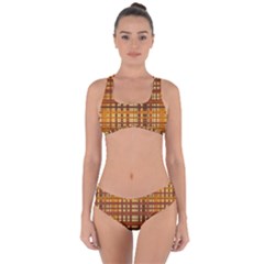 Plaid Pattern Criss Cross Bikini Set by linceazul