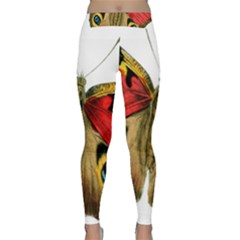 Butterfly Bright Vintage Drawing Classic Yoga Leggings by Nexatart