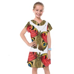 Butterfly Bright Vintage Drawing Kids  Drop Waist Dress