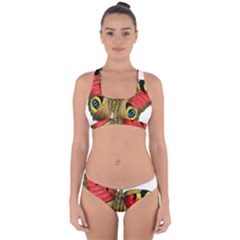 Butterfly Bright Vintage Drawing Cross Back Hipster Bikini Set