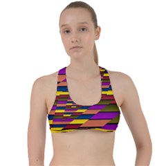 Autumn Check Criss Cross Racerback Sports Bra by designworld65