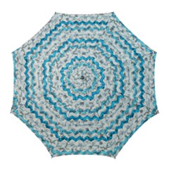 Baby Blue Chevron Grunge Golf Umbrellas by designworld65