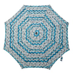 Baby Blue Chevron Grunge Hook Handle Umbrellas (large)