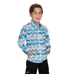 Baby Blue Chevron Grunge Wind Breaker (kids) by designworld65