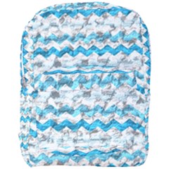 Baby Blue Chevron Grunge Full Print Backpack