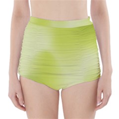 Green Soft Springtime Gradient High-waisted Bikini Bottoms