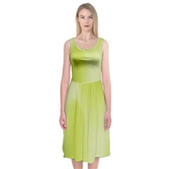 Green Soft Springtime Gradient Midi Sleeveless Dress by designworld65