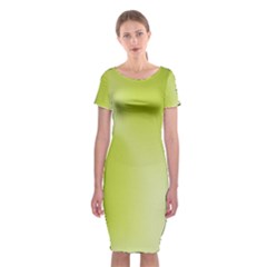 Green Soft Springtime Gradient Classic Short Sleeve Midi Dress by designworld65