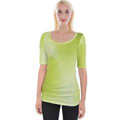 Green Soft Springtime Gradient Wide Neckline Tee