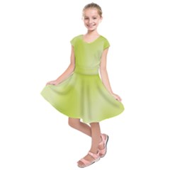 Green Soft Springtime Gradient Kids  Short Sleeve Dress by designworld65