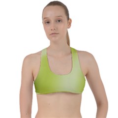 Green Soft Springtime Gradient Criss Cross Racerback Sports Bra by designworld65