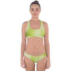 Green Soft Springtime Gradient Cross Back Hipster Bikini Set