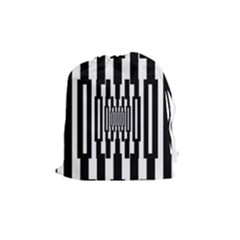 Black Stripes Endless Window Drawstring Pouches (medium)  by designworld65