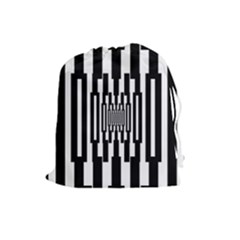 Black Stripes Endless Window Drawstring Pouches (large)  by designworld65