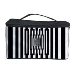 Black Stripes Endless Window Cosmetic Storage Case by designworld65