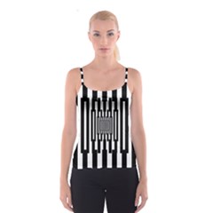 Black Stripes Endless Window Spaghetti Strap Top by designworld65