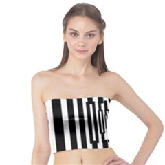 Black Stripes Endless Window Tube Top by designworld65