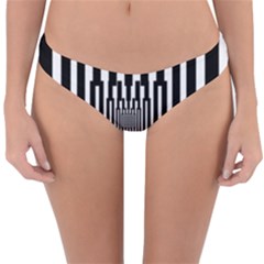 Black Stripes Endless Window Reversible Hipster Bikini Bottoms