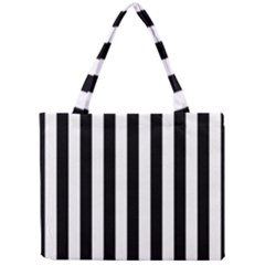 Black And White Stripes Mini Tote Bag by designworld65