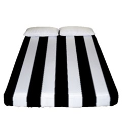 Black And White Stripes Fitted Sheet (queen Size)