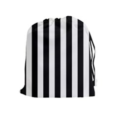 Black And White Stripes Drawstring Pouches (extra Large)