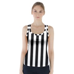 Black And White Stripes Racer Back Sports Top by designworld65