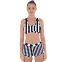 Black And White Stripes Racerback Boyleg Bikini Set View1