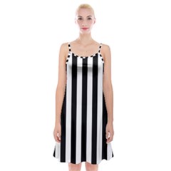 Black And White Stripes Spaghetti Strap Velvet Dress by designworld65