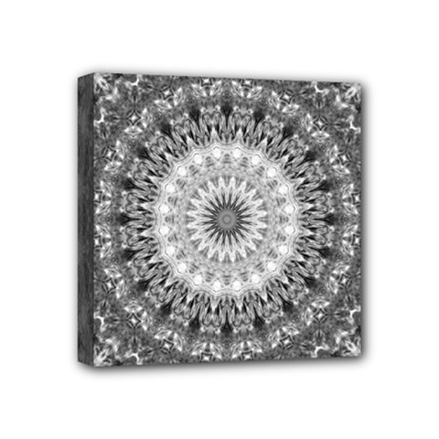 Feeling Softly Black White Mandala Mini Canvas 4  X 4  by designworld65