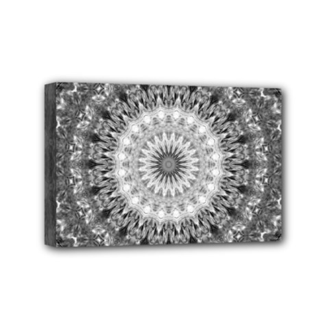 Feeling Softly Black White Mandala Mini Canvas 6  X 4 