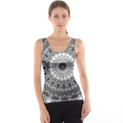 Feeling Softly Black White Mandala Tank Top by designworld65