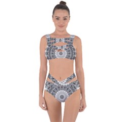 Feeling Softly Black White Mandala Bandaged Up Bikini Set 