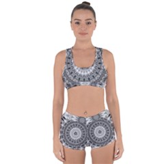 Feeling Softly Black White Mandala Racerback Boyleg Bikini Set