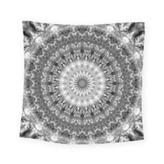 Feeling Softly Black White Mandala Square Tapestry (small) by designworld65