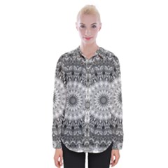 Feeling Softly Black White Mandala Womens Long Sleeve Shirt