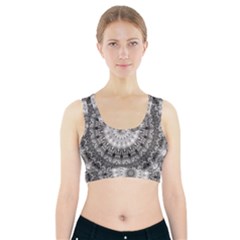 Feeling Softly Black White Mandala Sports Bra With Pocket