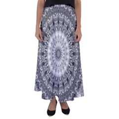 Feeling Softly Black White Mandala Flared Maxi Skirt