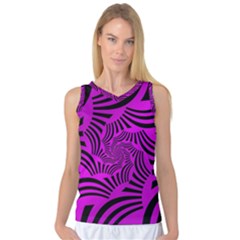 Black Spral Stripes Pink Women s Basketball Tank Top by designworld65