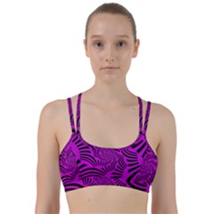 Black Spral Stripes Pink Line Them Up Sports Bra