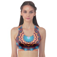 Blue Feather Mandala Sports Bra by designworld65