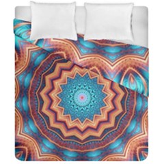 Blue Feather Mandala Duvet Cover Double Side (california King Size) by designworld65