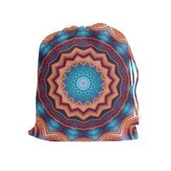 Blue Feather Mandala Drawstring Pouches (extra Large) by designworld65