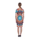 Blue Feather Mandala Classic Short Sleeve Midi Dress View2