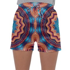 Blue Feather Mandala Sleepwear Shorts